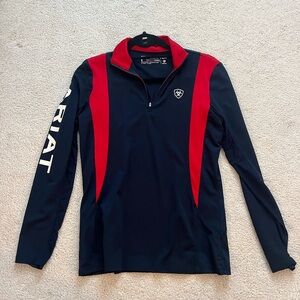 Ariat Navy and Red Long Sleeve Shirt